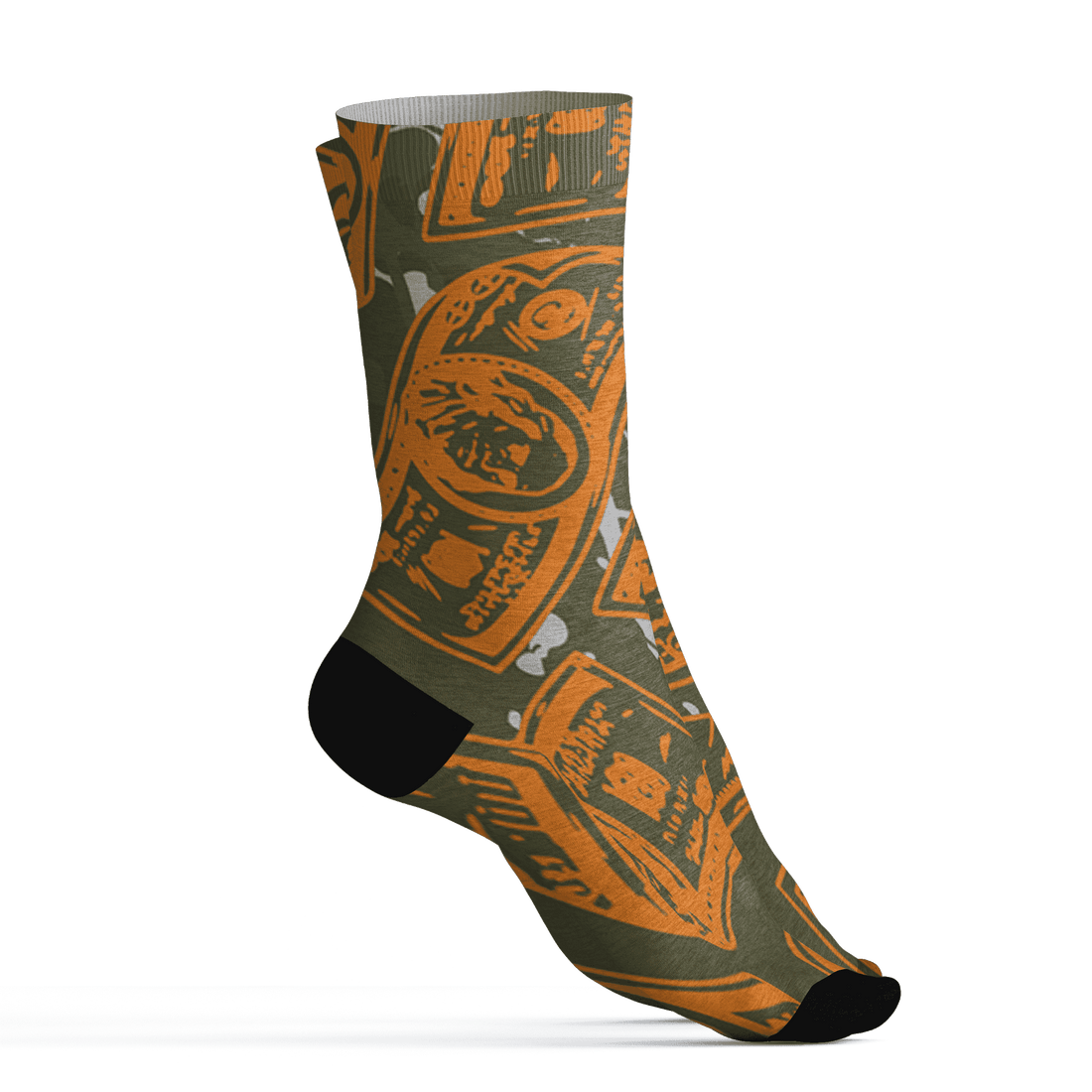 Olive 5s Socks Match Money Motive BER 3D All-Over Print - NastyJamz