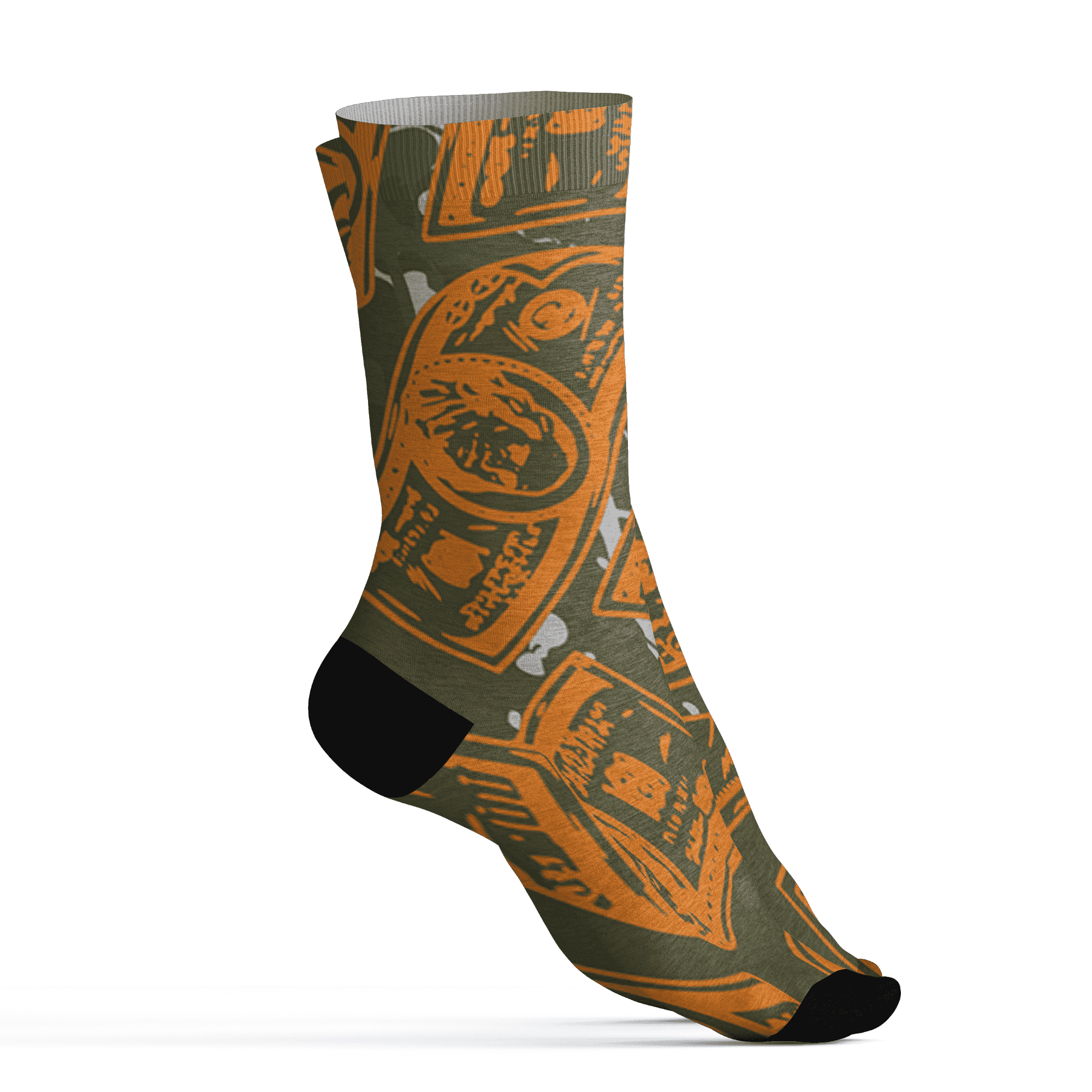Olive 5s Socks Match Money Motive BER 3D All-Over Print - NastyJamz