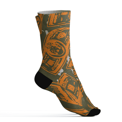 Olive 5s Socks Match Money Motive BER 3D All-Over Print - NastyJamz