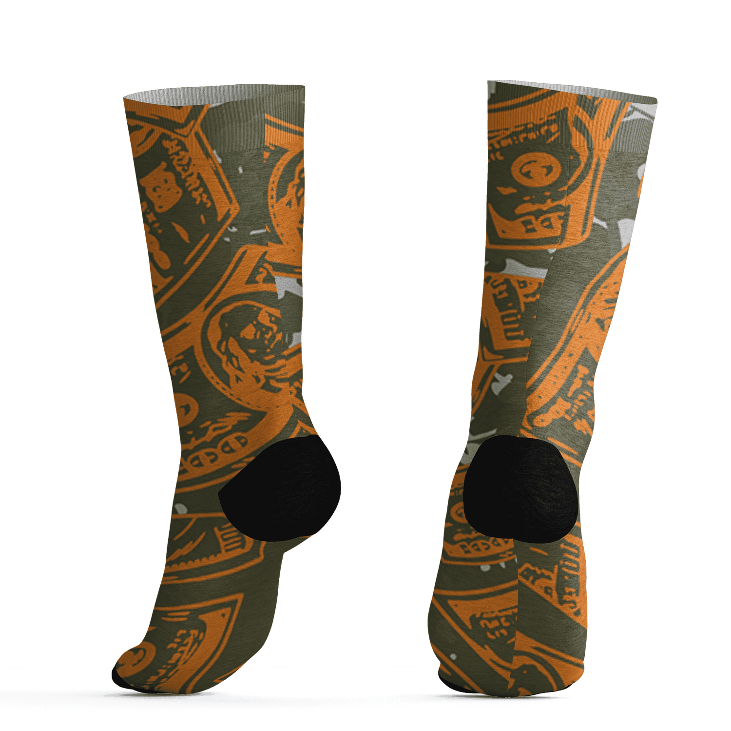Olive 5s Socks Match Money Motive BER 3D All-Over Print - NastyJamz
