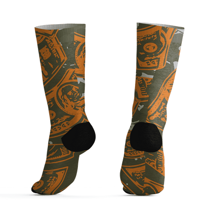 Olive 5s Socks Match Money Motive BER 3D All-Over Print - NastyJamz