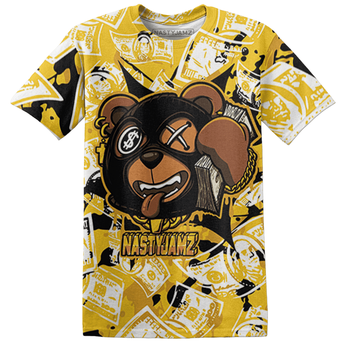 Yellow Ochre 6s T Shirt Match Money Motive BER 3D All-Over Print - NastyJamz