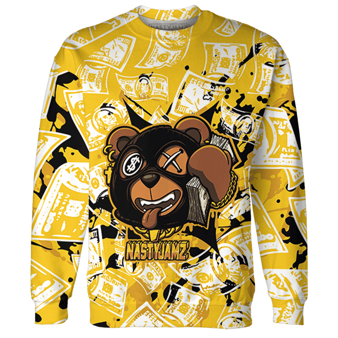 Yellow Ochre 6s Sweatshirt Match Money Motive BER 3D All-Over Print - NastyJamz