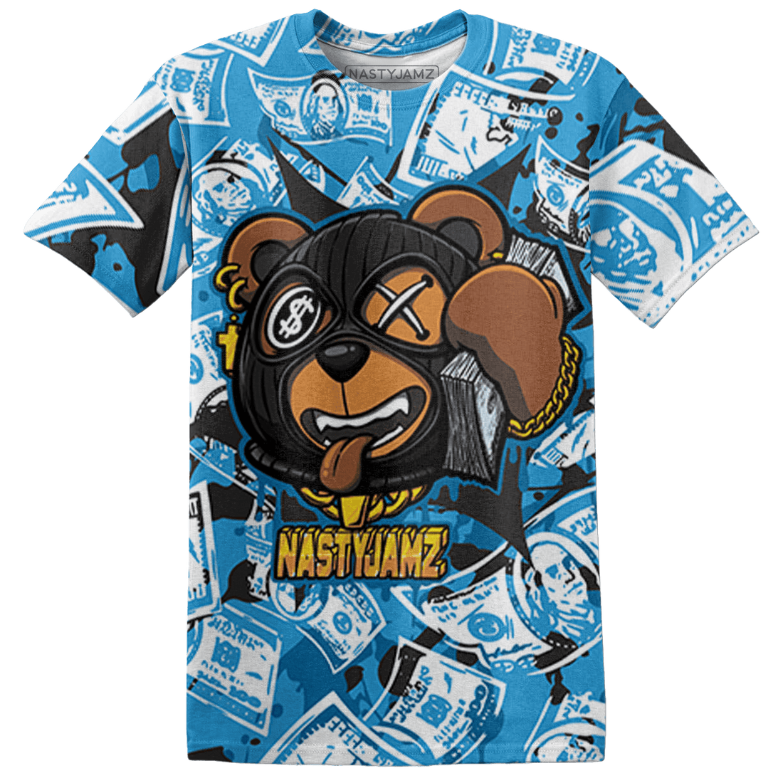 Powder Blue 9s T Shirt Match Money Motive BER 3D All-Over Print - NastyJamz
