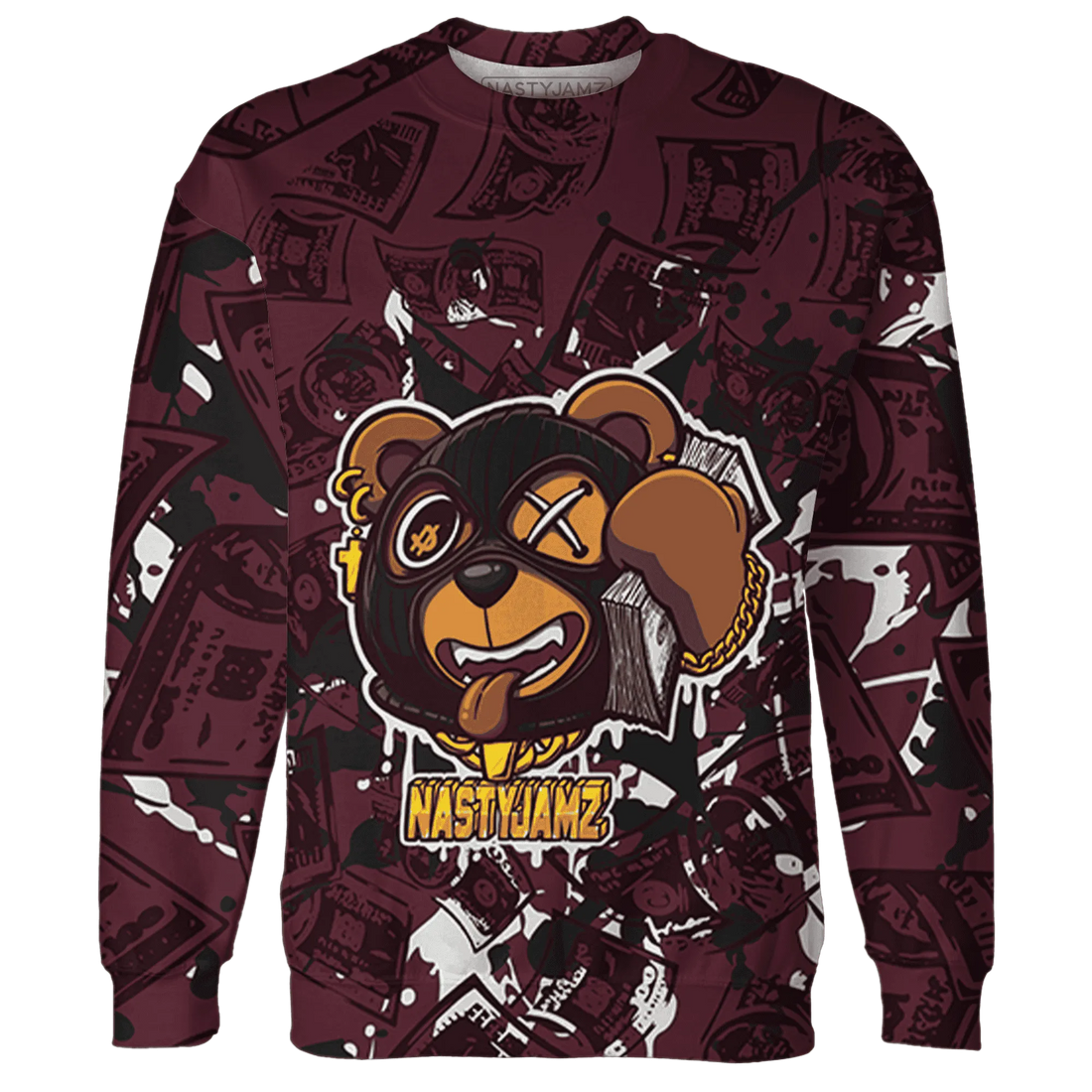VaporMax-Night-Maron-Burgundy-Sweatshirt-Match-Money-Motive-BER-3D