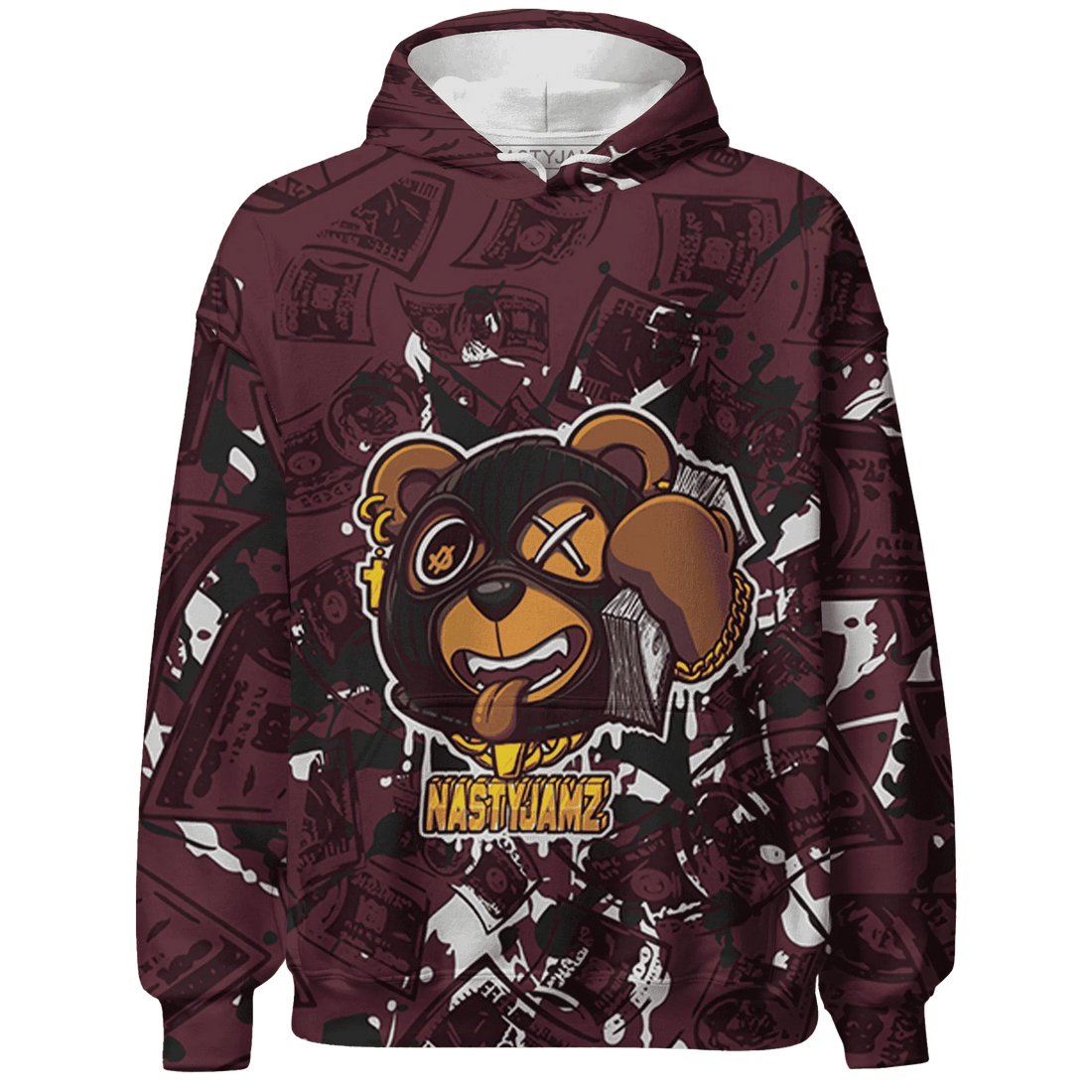 VaporMax-Night-Maron-Burgundy-Hoodie-Match-Money-Motive-BER-3D