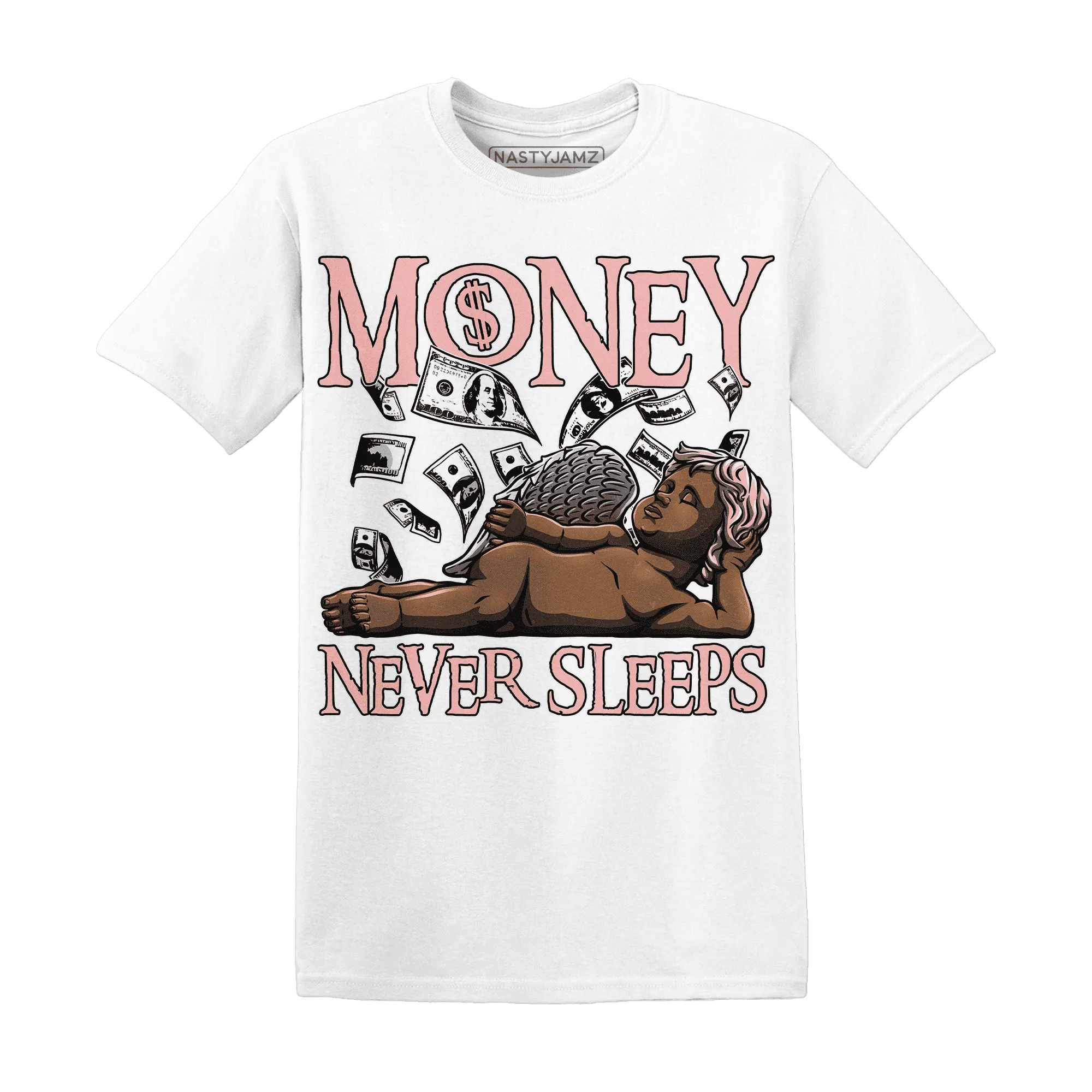 Low-Legend-Pink-11s-T-Shirt-Match-Money-Never-Sleeps