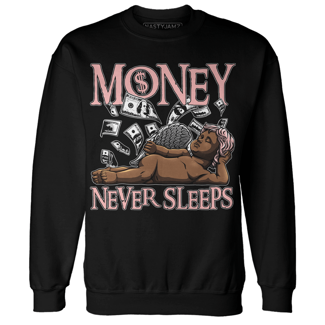 AJ 11 Low Legend Pink Sweatshirt Match Money Never Sleeps - NastyJamz