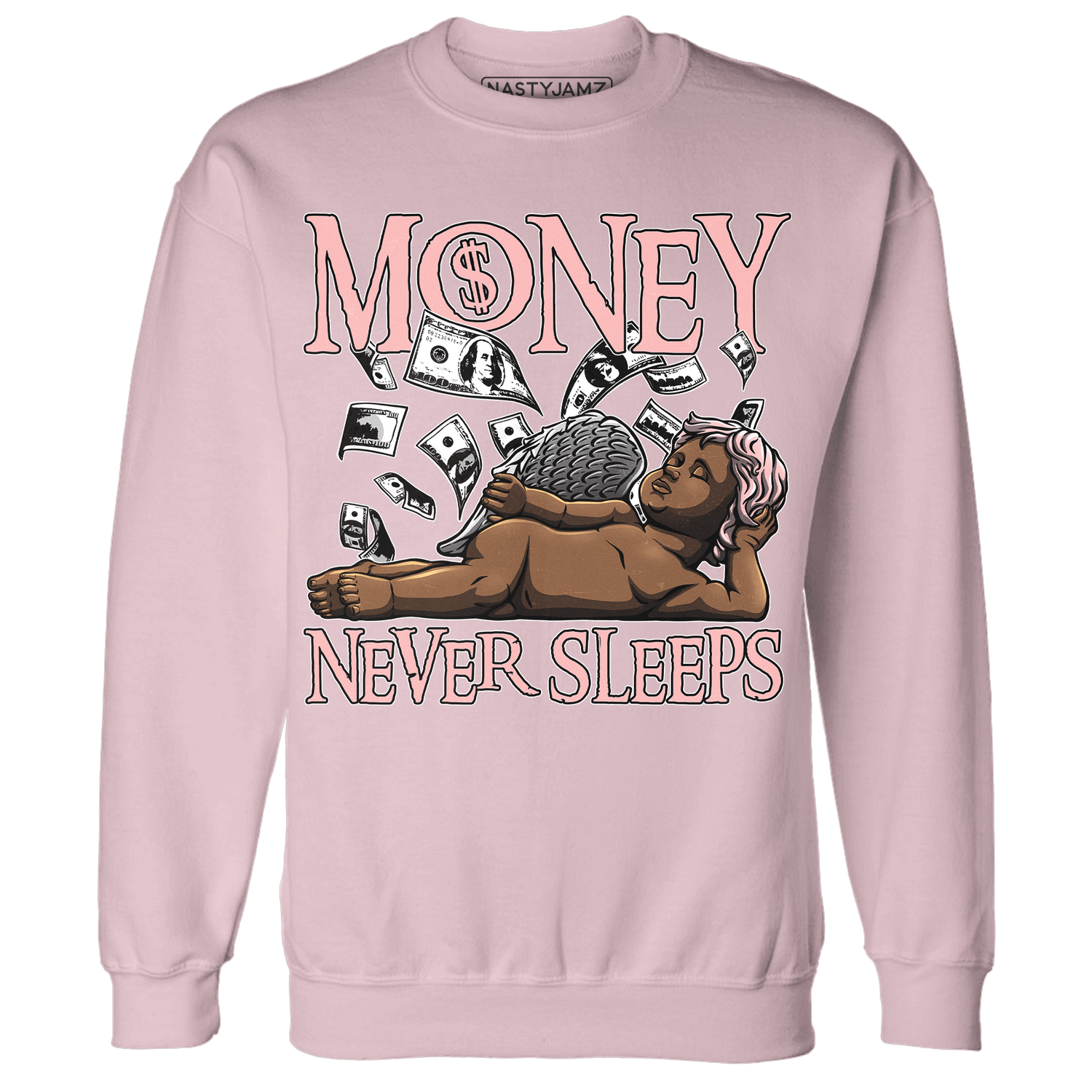 AJ 11 Low Legend Pink Sweatshirt Match Money Never Sleeps - NastyJamz