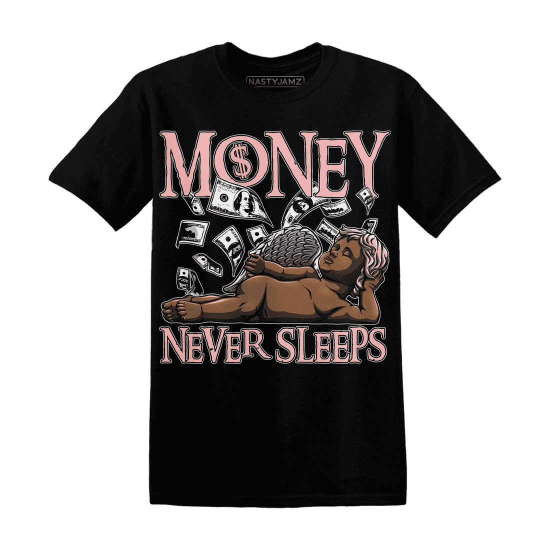 Low-Legend-Pink-11s-T-Shirt-Match-Money-Never-Sleeps