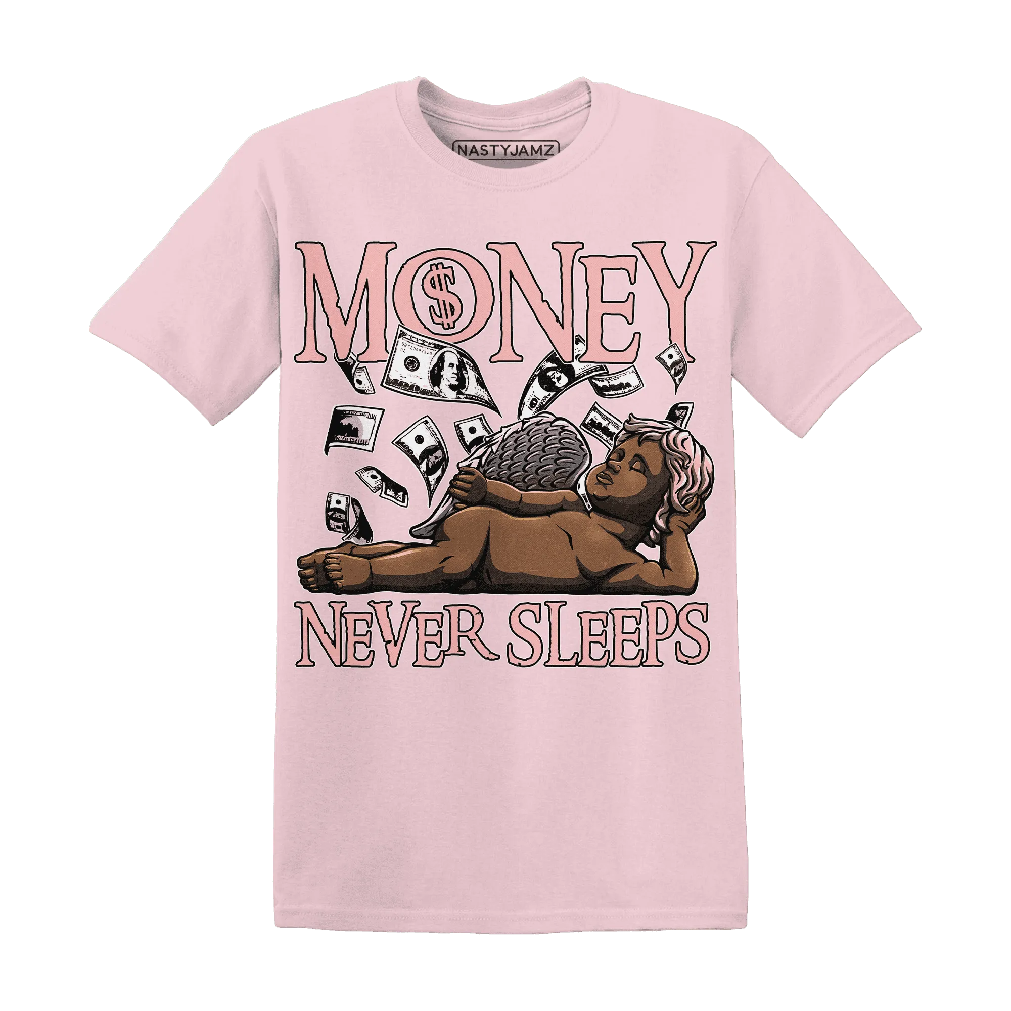 Low-Legend-Pink-11s-T-Shirt-Match-Money-Never-Sleeps