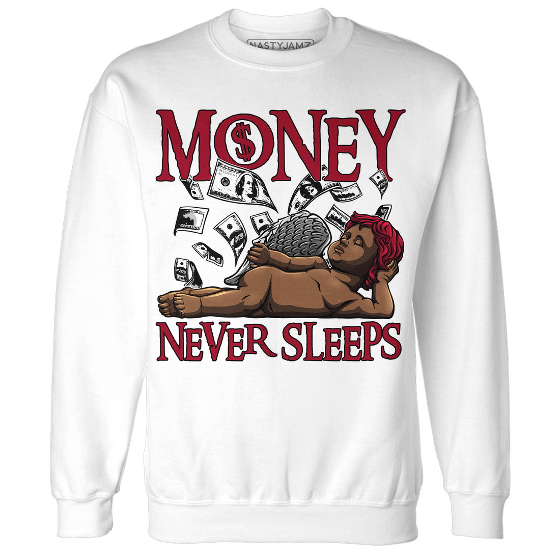 Retro Red Taxi 12s Sweatshirt Match Money Never Sleeps - NastyJamz