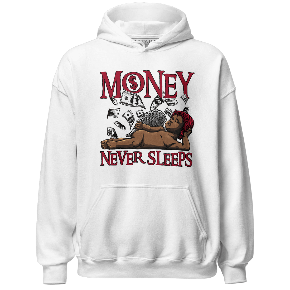 Retro Red Taxi 12s Hoodie Match Money Never Sleeps - NastyJamz