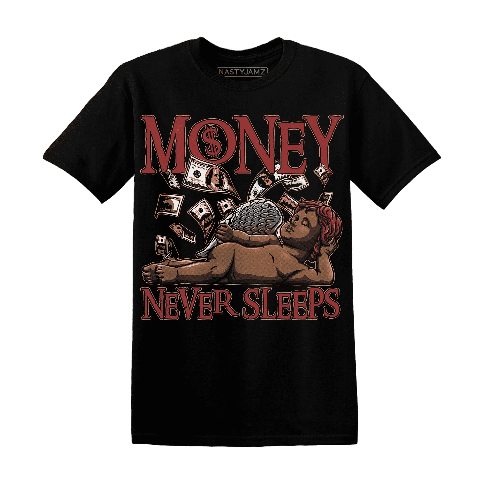 Dune-Red-13s-T-Shirt-Match-Money-Never-Sleeps