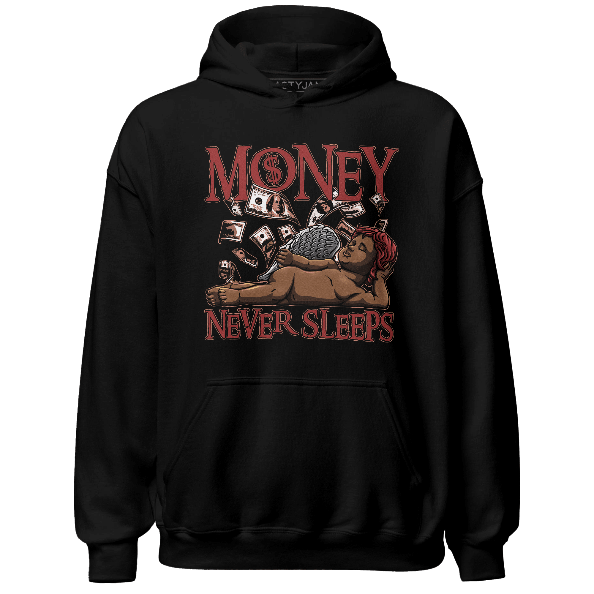 Dune Red 13s Hoodie Match Money Never Sleeps - NastyJamz
