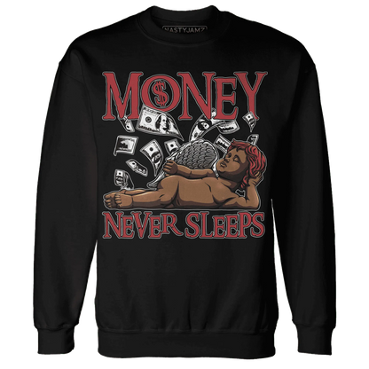Black-Toe-Reimagined-Red-White-1s-NastyJamz-Sweatshirt-Match-Money-Never-Sleeps