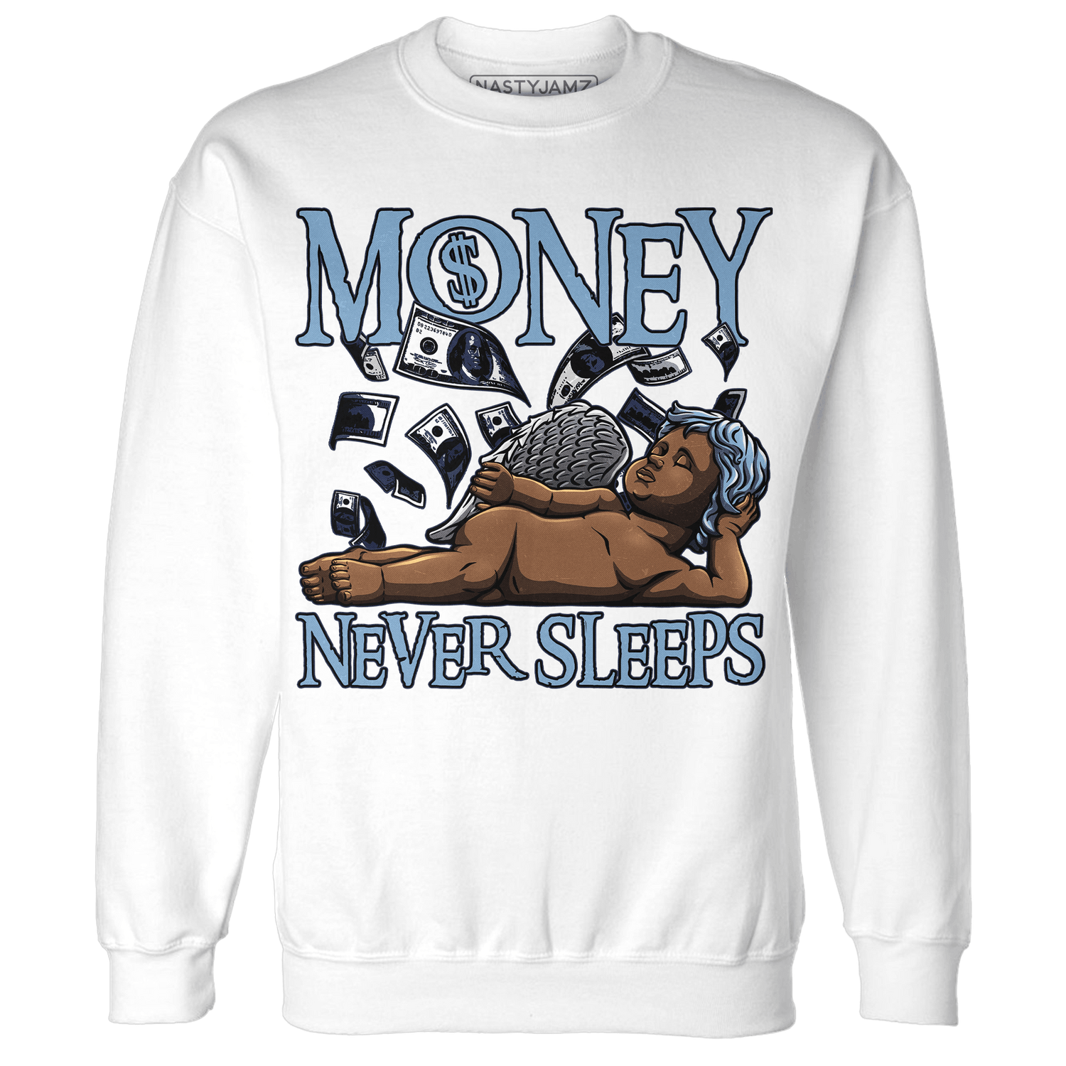 First In Flight 1s Sweatshirt Match Money Never Sleeps - NastyJamz