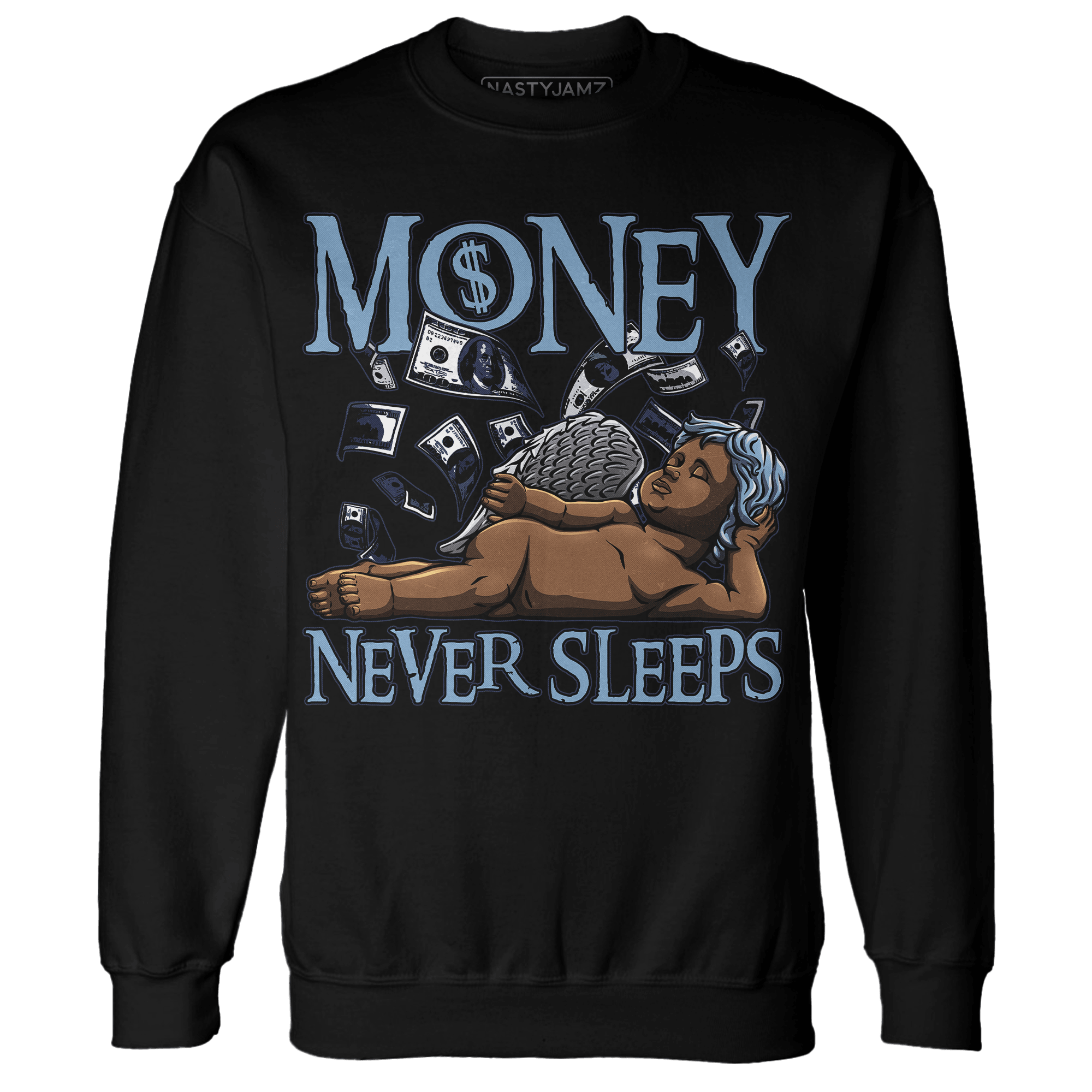 First In Flight 1s Sweatshirt Match Money Never Sleeps - NastyJamz