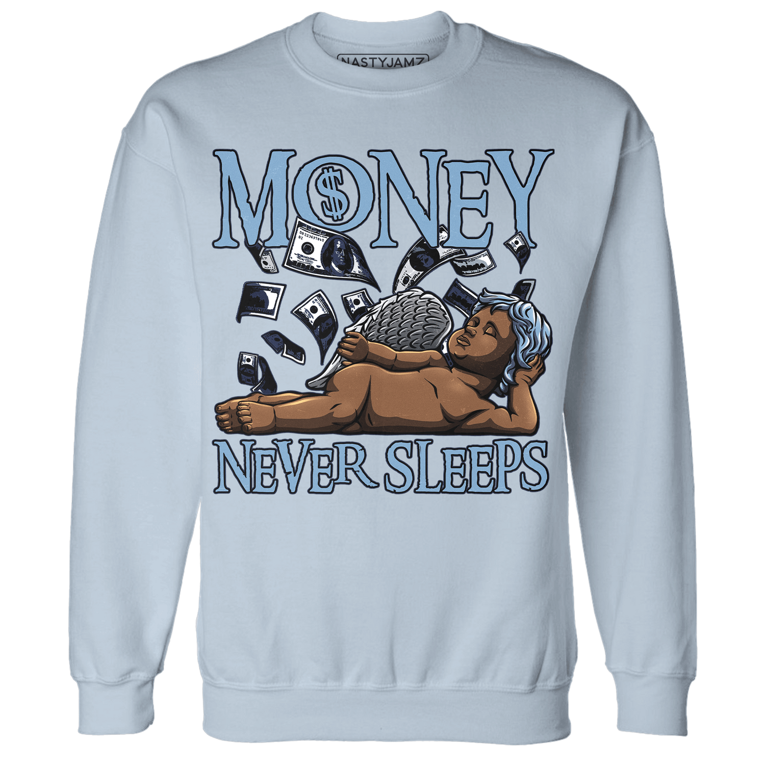 First In Flight 1s Sweatshirt Match Money Never Sleeps - NastyJamz
