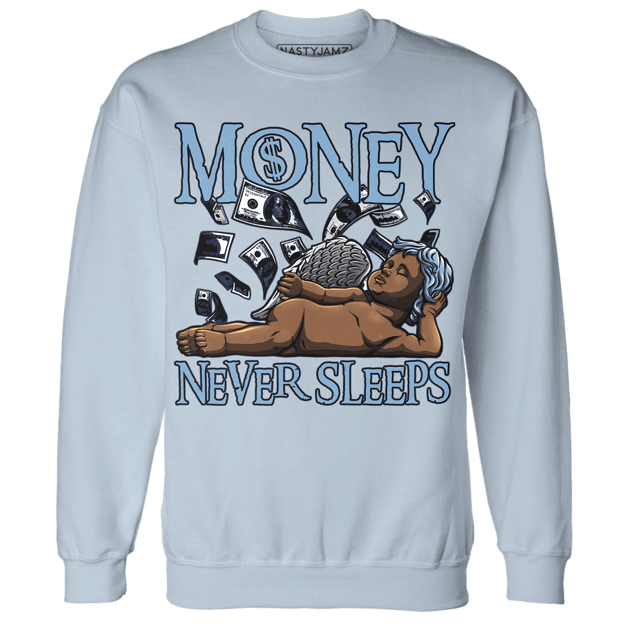 First In Flight 1s Sweatshirt Match Money Never Sleeps - NastyJamz