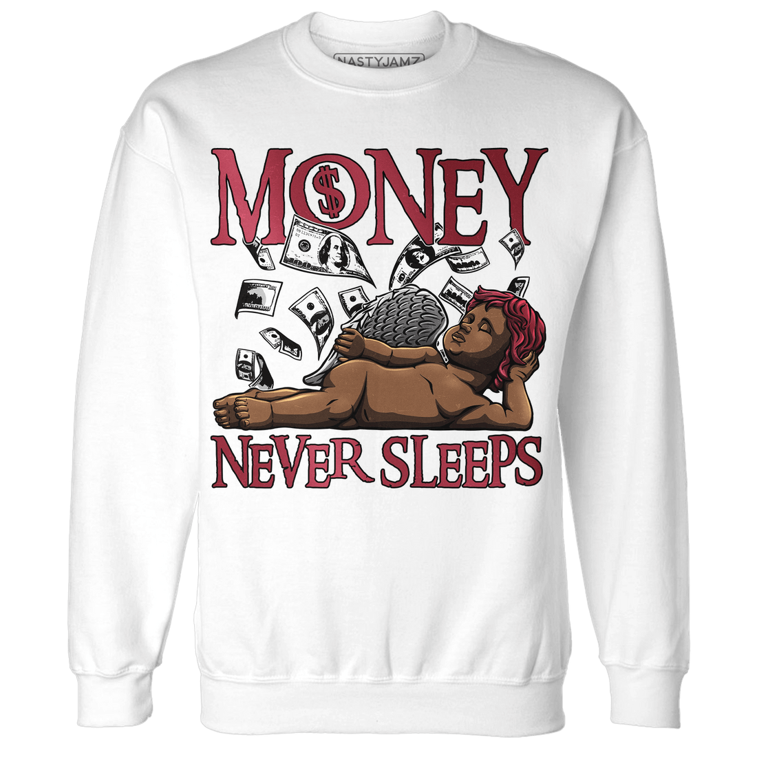 High 85 Metallic Burgundy 1s Sweatshirt Match Money Never Sleeps - NastyJamz