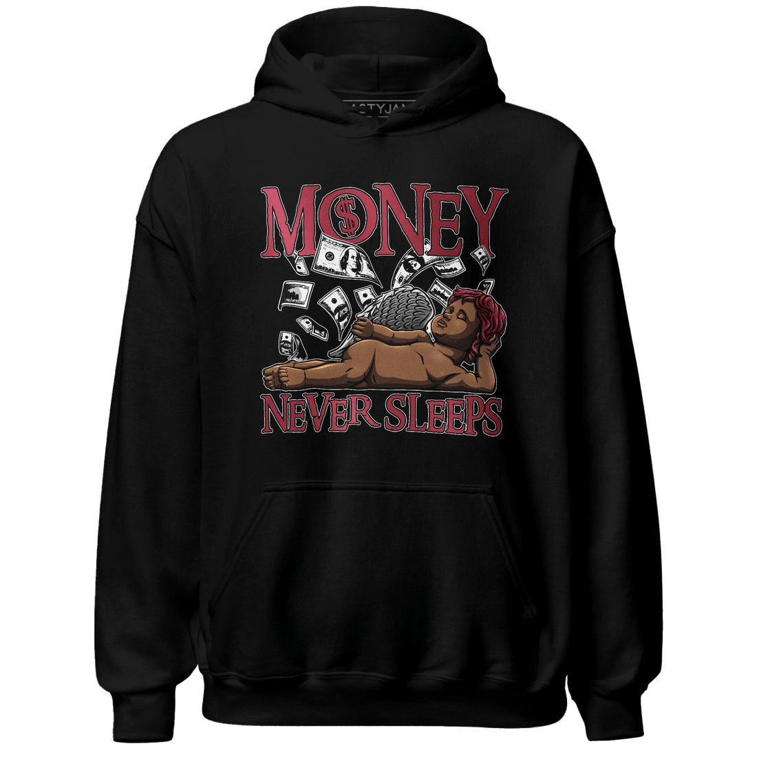High 85 Metallic Burgundy 1s Hoodie Match Money Never Sleeps - NastyJamz