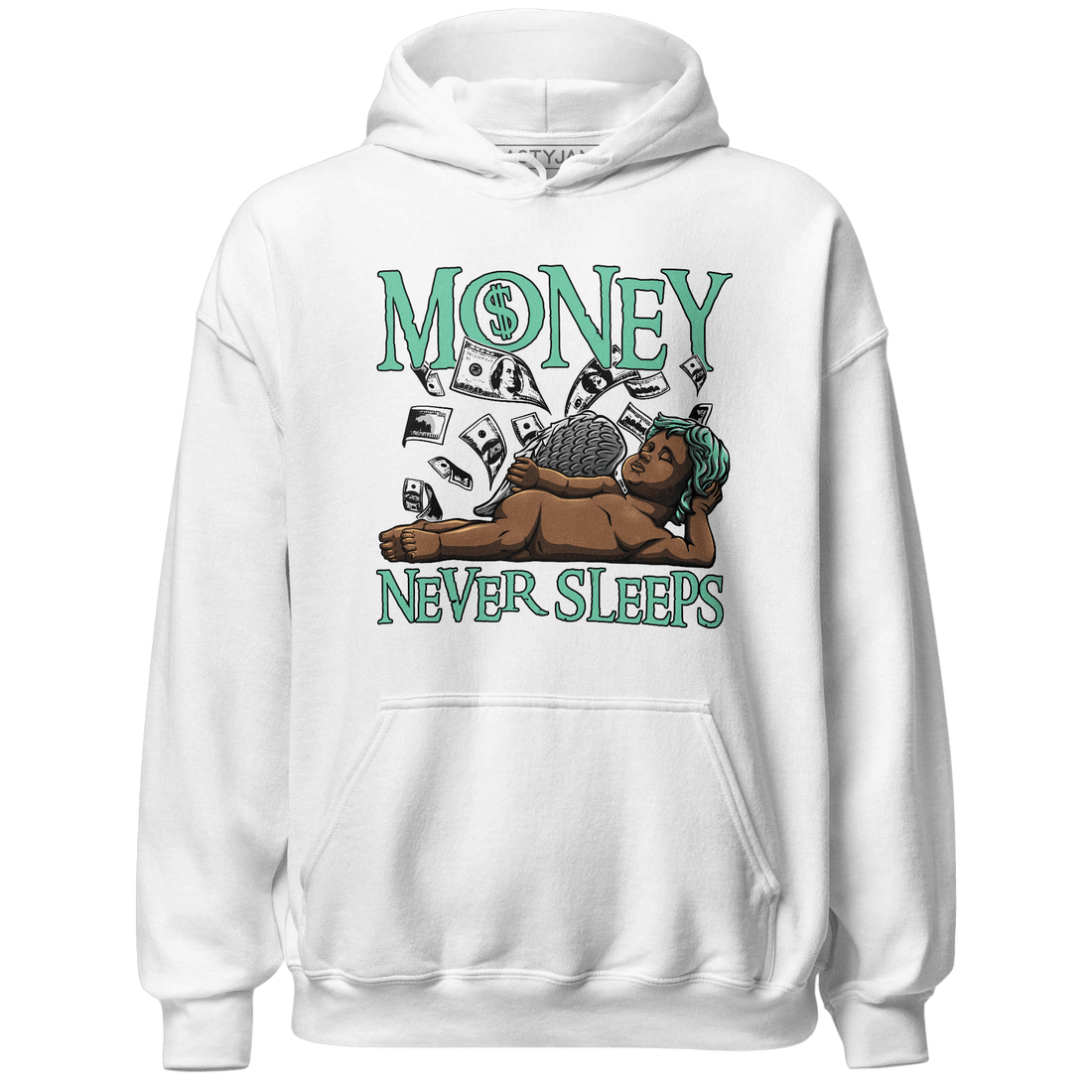 High OG Green Glow 1s Hoodie Match Money Never Sleeps - NastyJamz