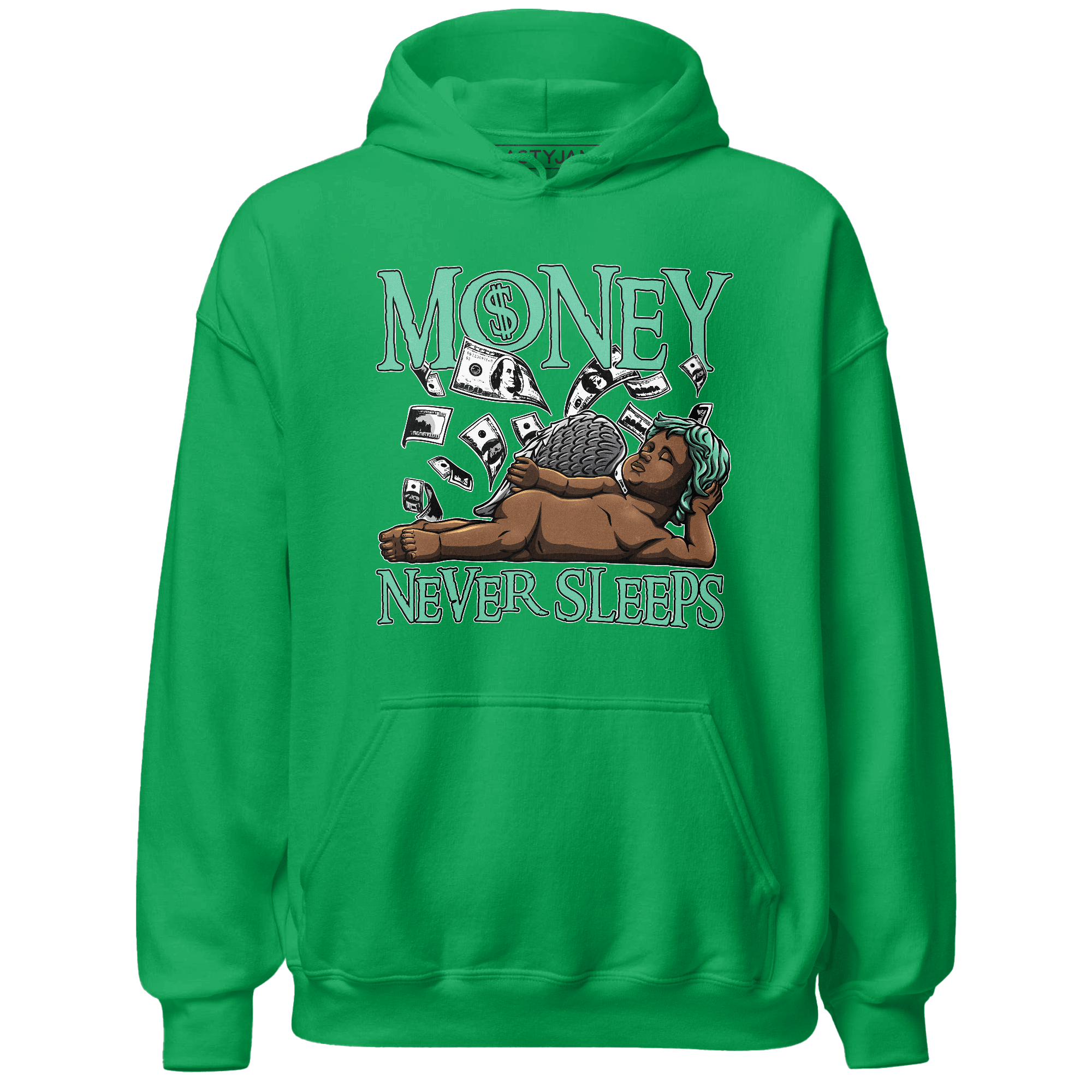 High OG Green Glow 1s Hoodie Match Money Never Sleeps - NastyJamz