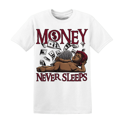 High-White-Team-Red-1s-T-Shirt-Match-Money-Never-Sleeps