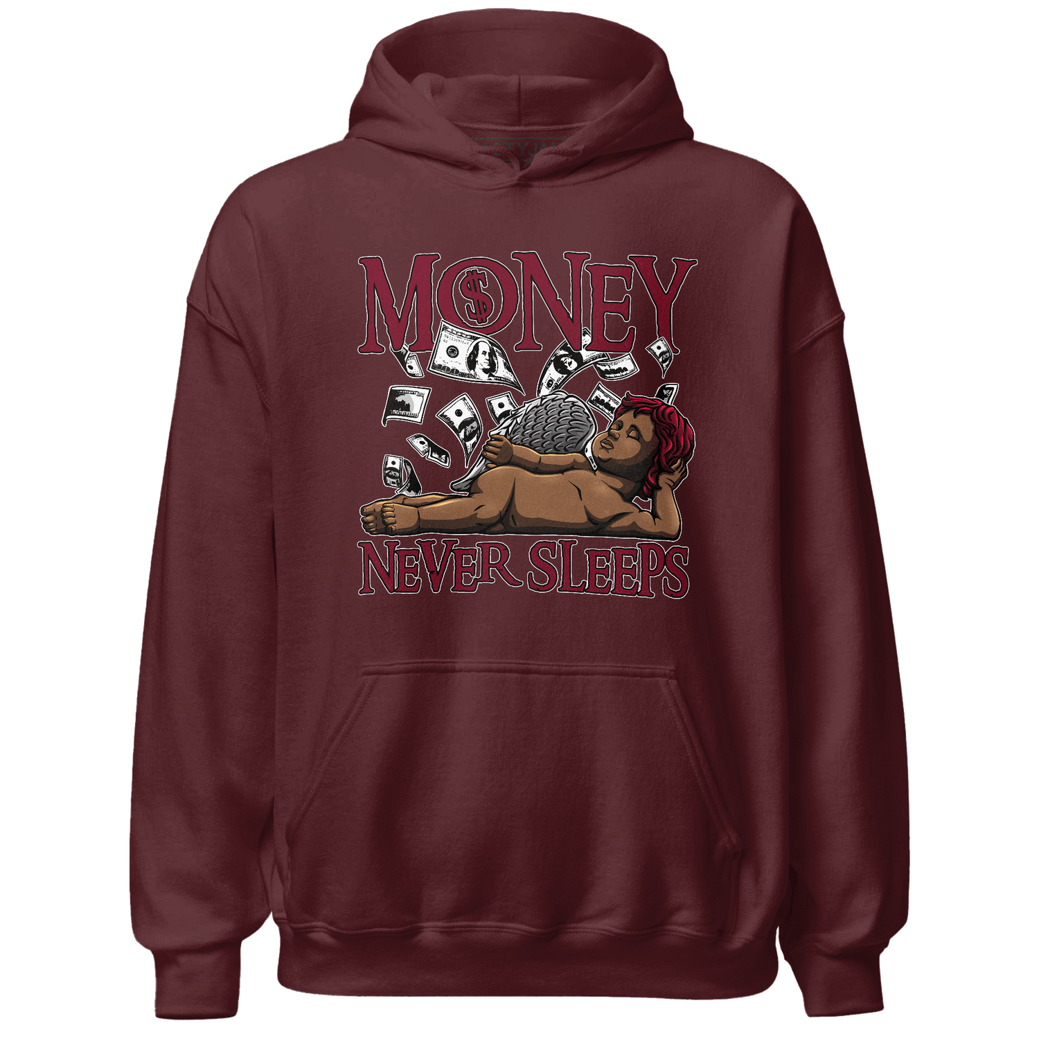 High White Team Red 1s Hoodie Match Money Never Sleeps - NastyJamz