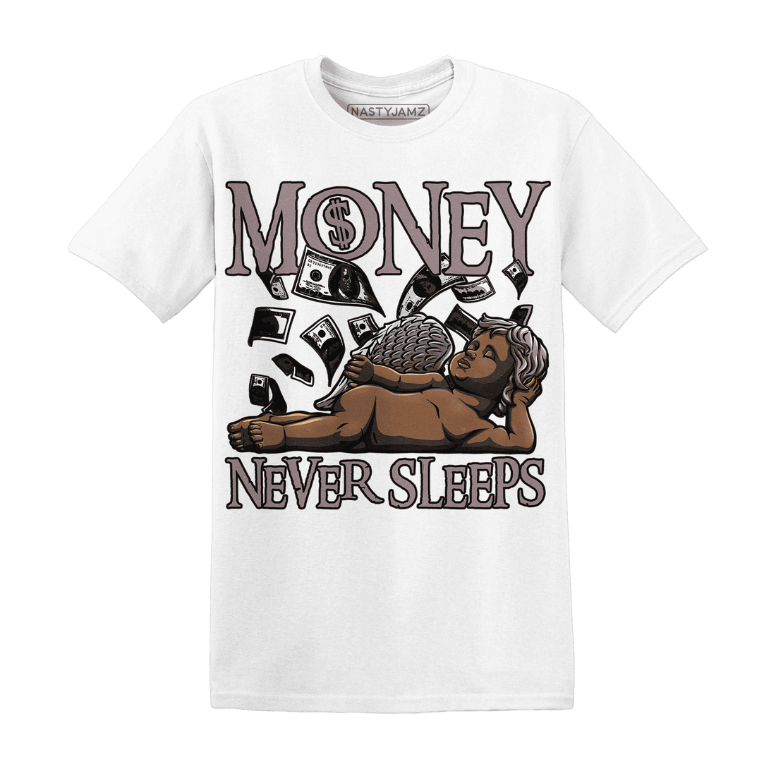 NastyJamz-Black-Violet-Ore-3s-T-Shirt-Match-Money-Never-Sleeps