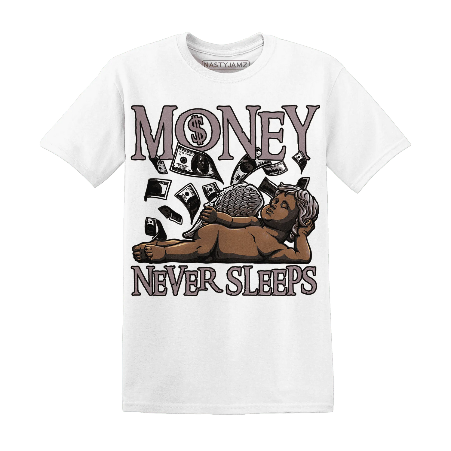 NastyJamz-Black-Violet-Ore-3s-T-Shirt-Match-Money-Never-Sleeps