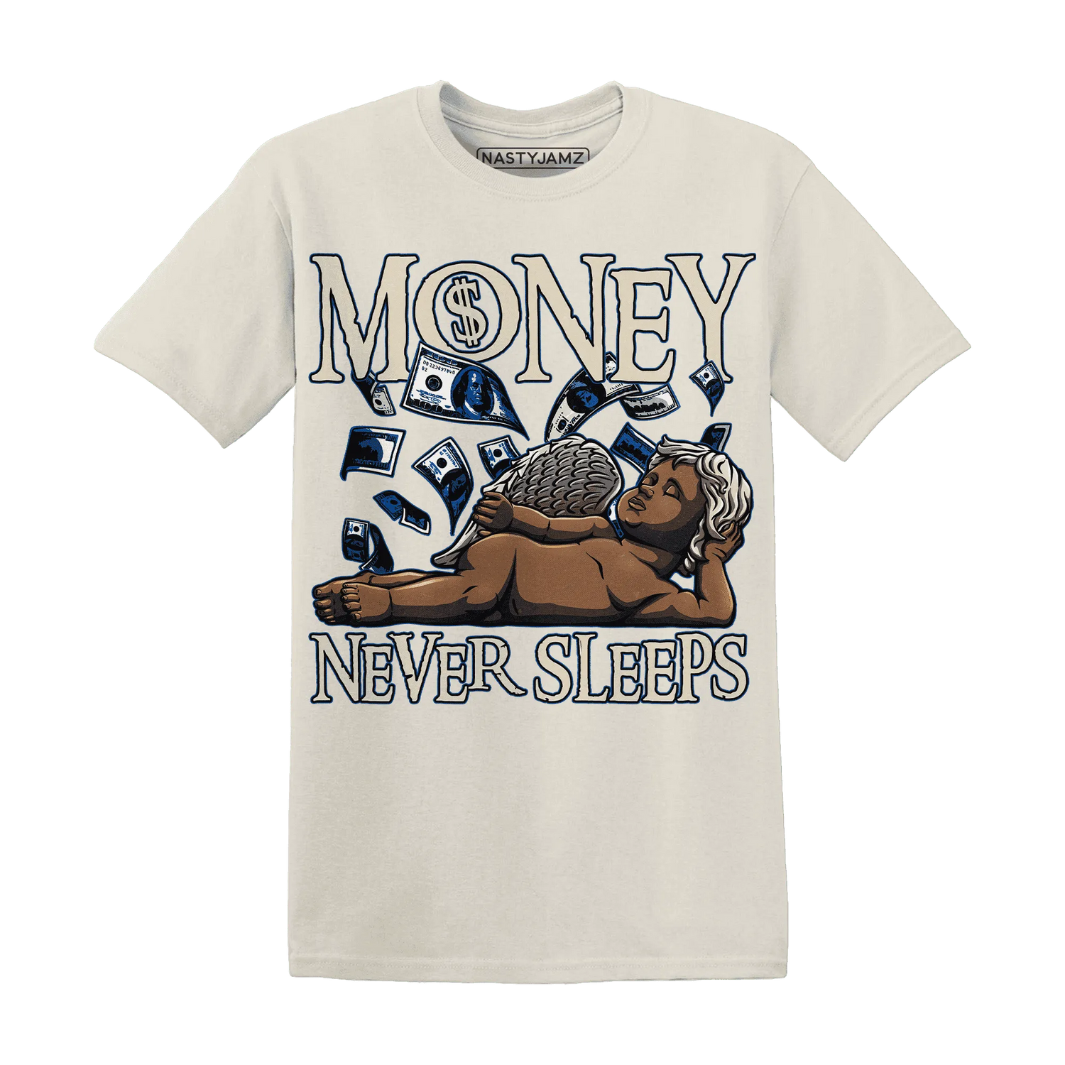 Quaiii-54-3s-T-Shirt-Match-Money-Never-Sleeps