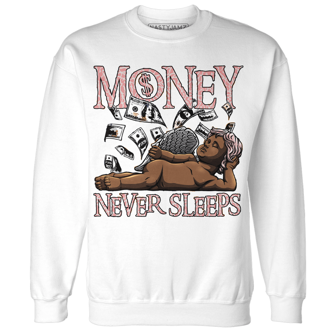 Red Stardust 3s Sweatshirt Match Money Never Sleeps - NastyJamz