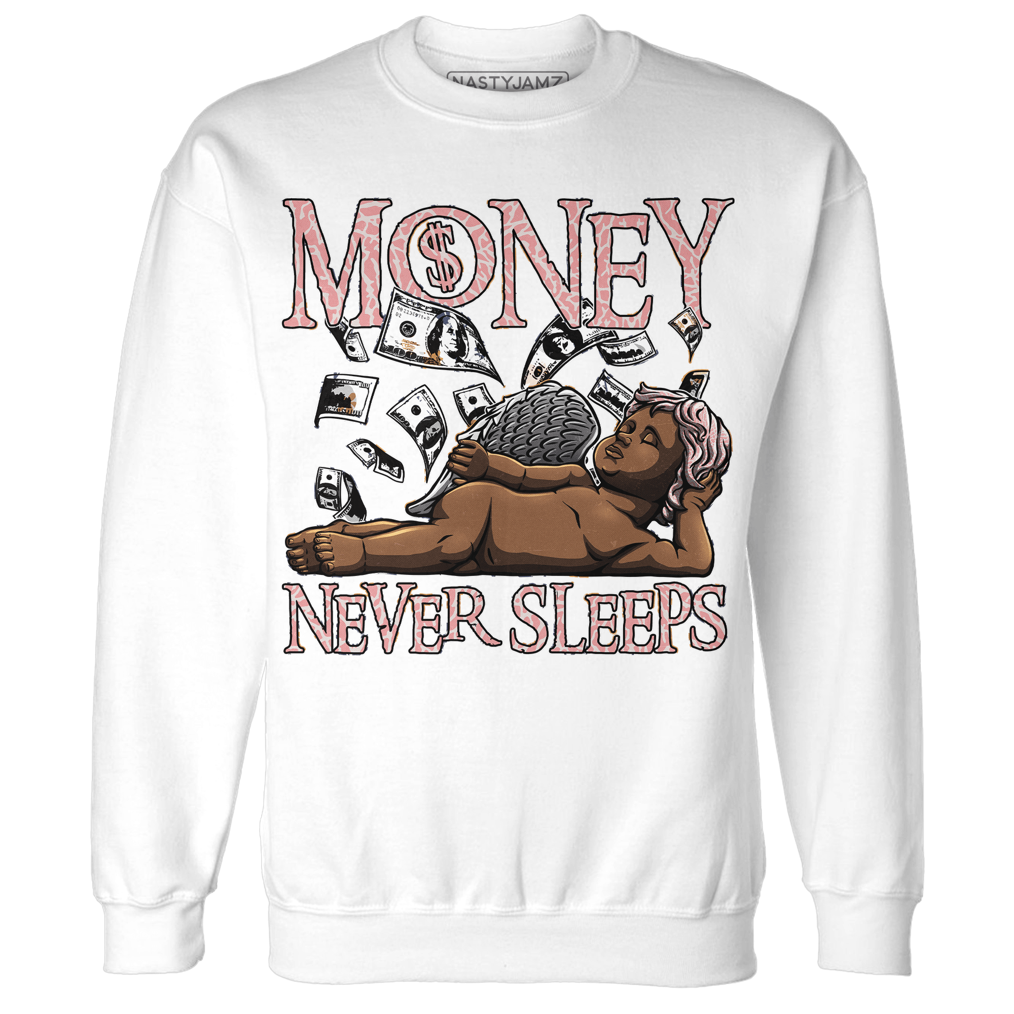 Red Stardust 3s Sweatshirt Match Money Never Sleeps - NastyJamz