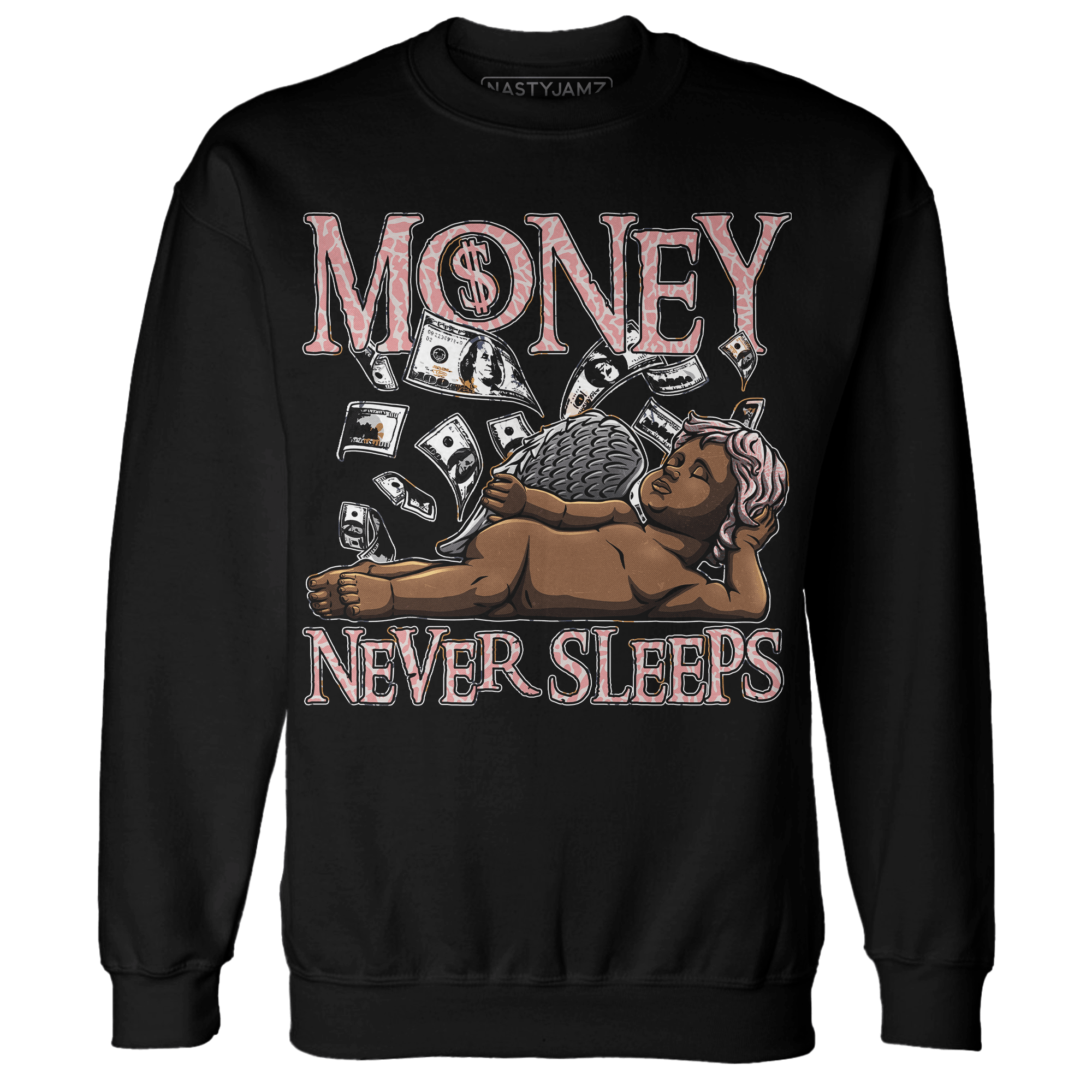 Red Stardust 3s Sweatshirt Match Money Never Sleeps - NastyJamz