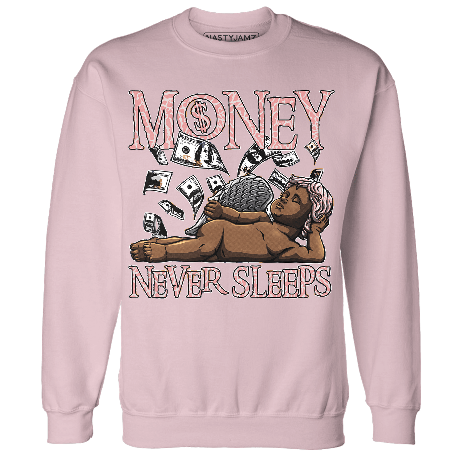 Red Stardust 3s Sweatshirt Match Money Never Sleeps - NastyJamz