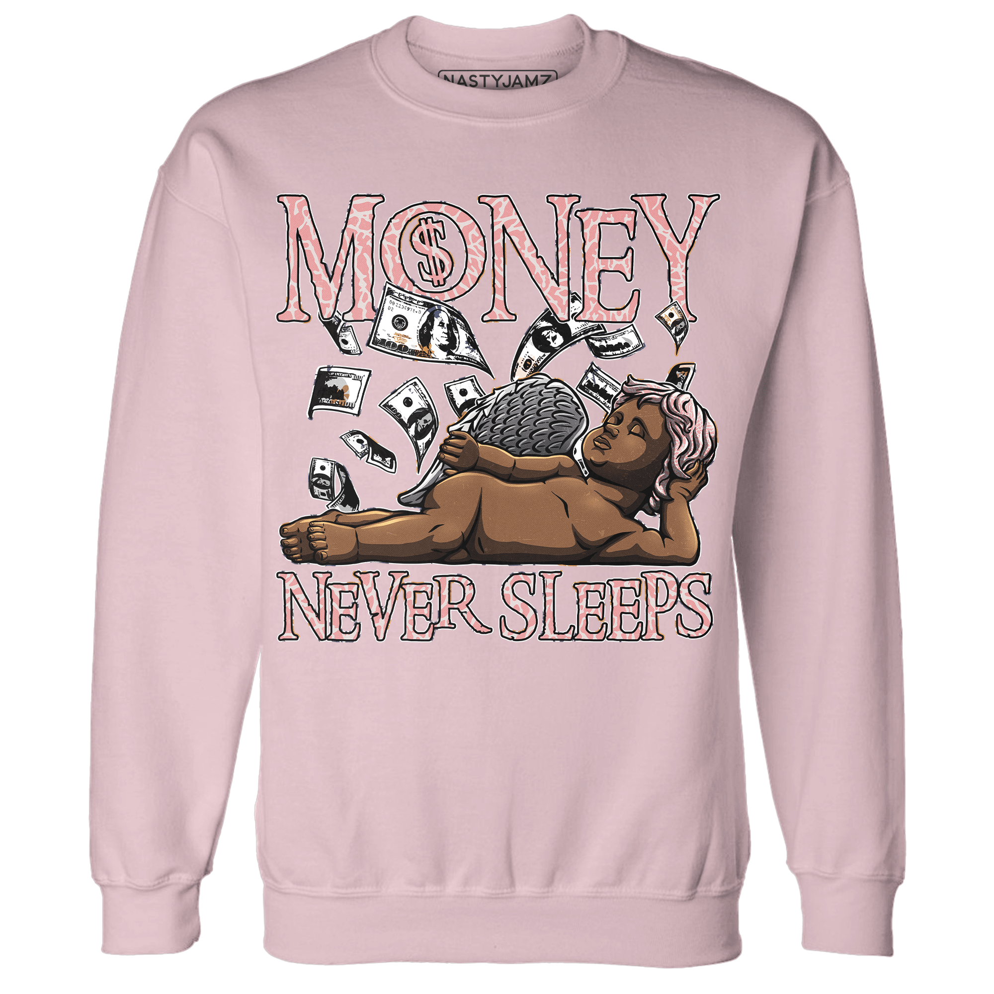 Red Stardust 3s Sweatshirt Match Money Never Sleeps - NastyJamz