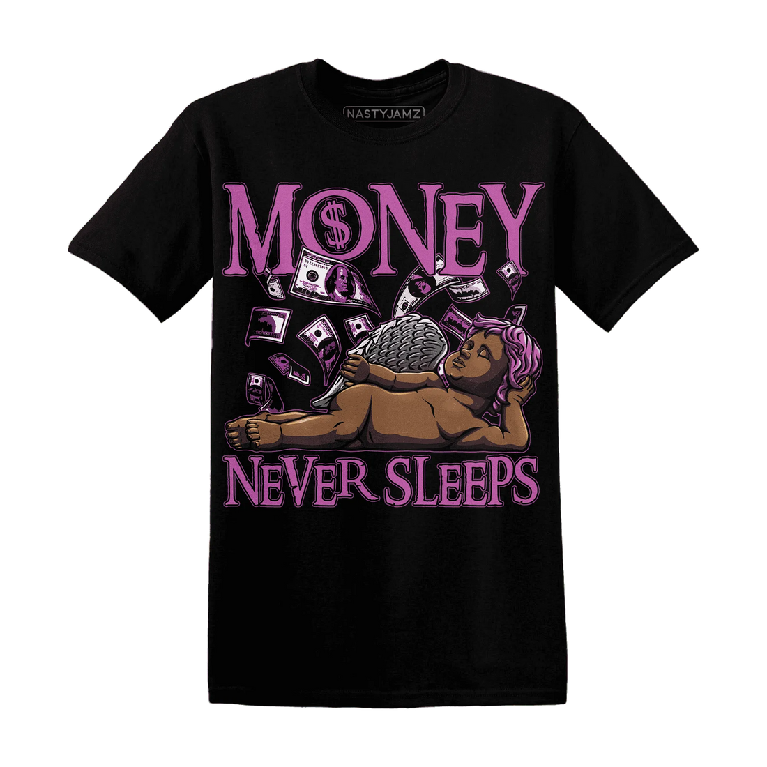 GS-Hyper-Violet-4s-T-Shirt-Match-Money-Never-Sleeps