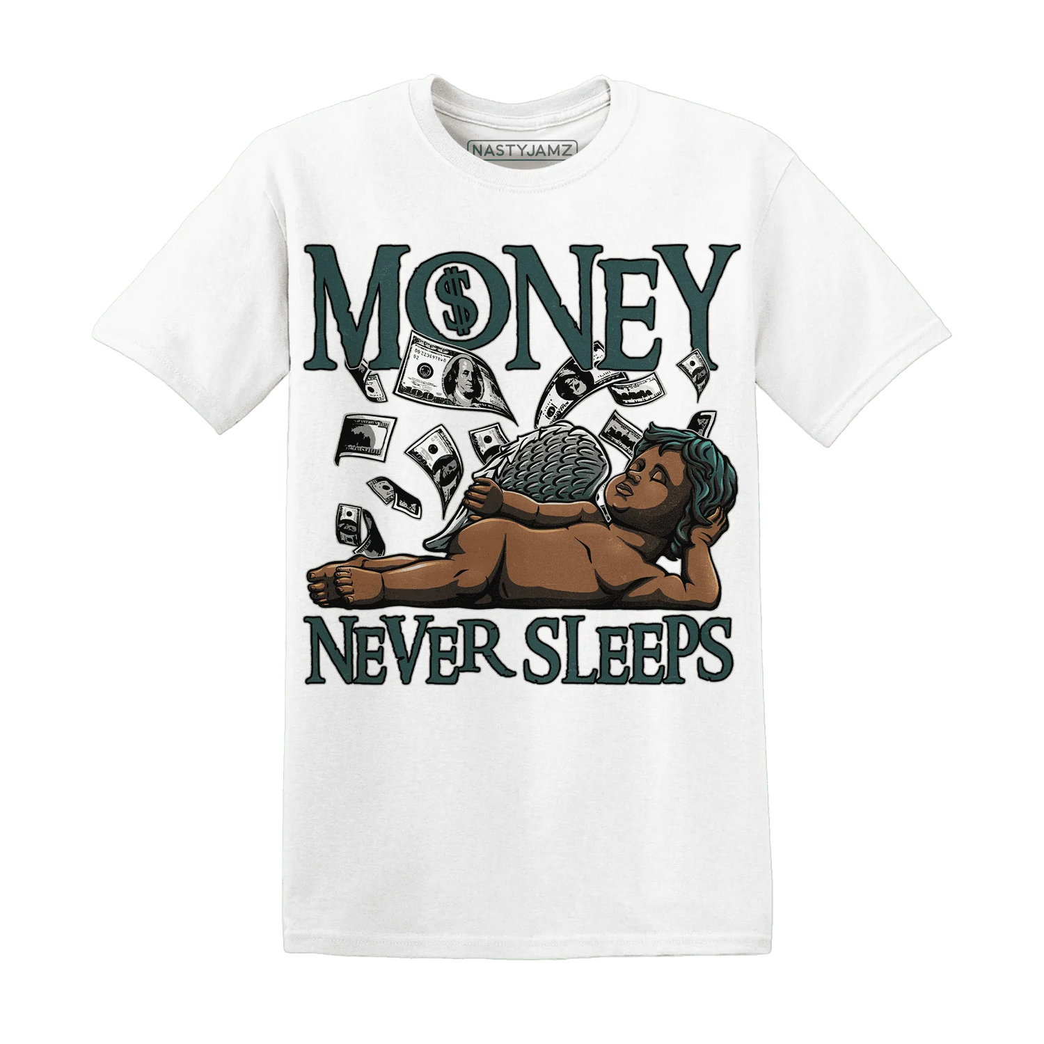 Oxidized-Green-4s-T-Shirt-Match-Money-Never-Sleeps