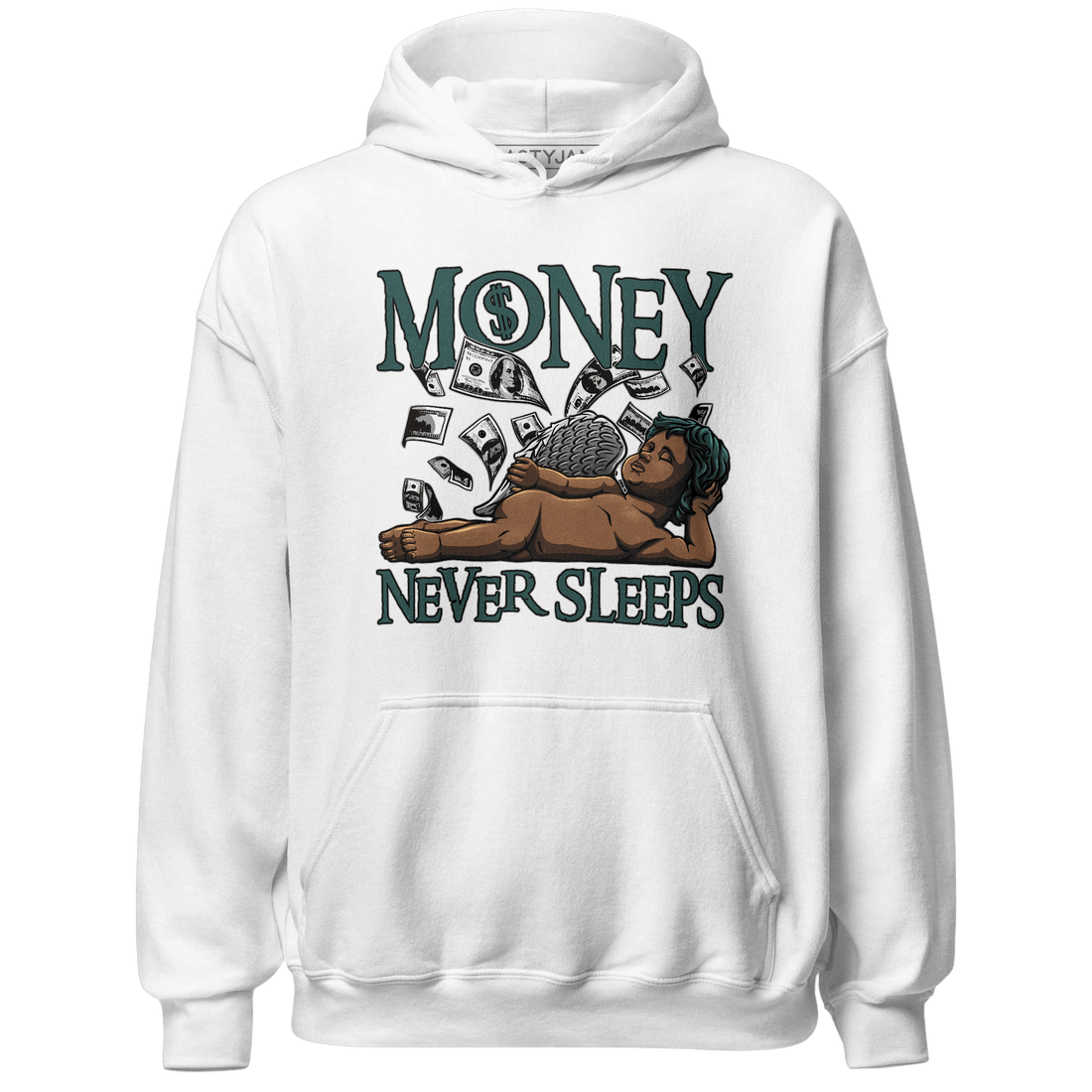 Oxidized Green 4s Hoodie Match Money Never Sleeps - NastyJamz