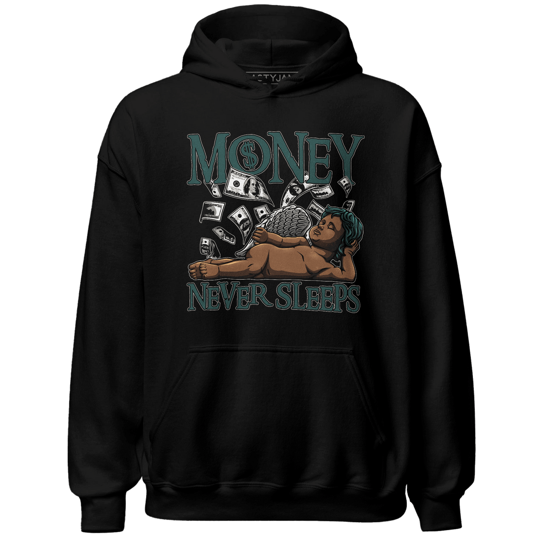 Oxidized Green 4s Hoodie Match Money Never Sleeps - NastyJamz