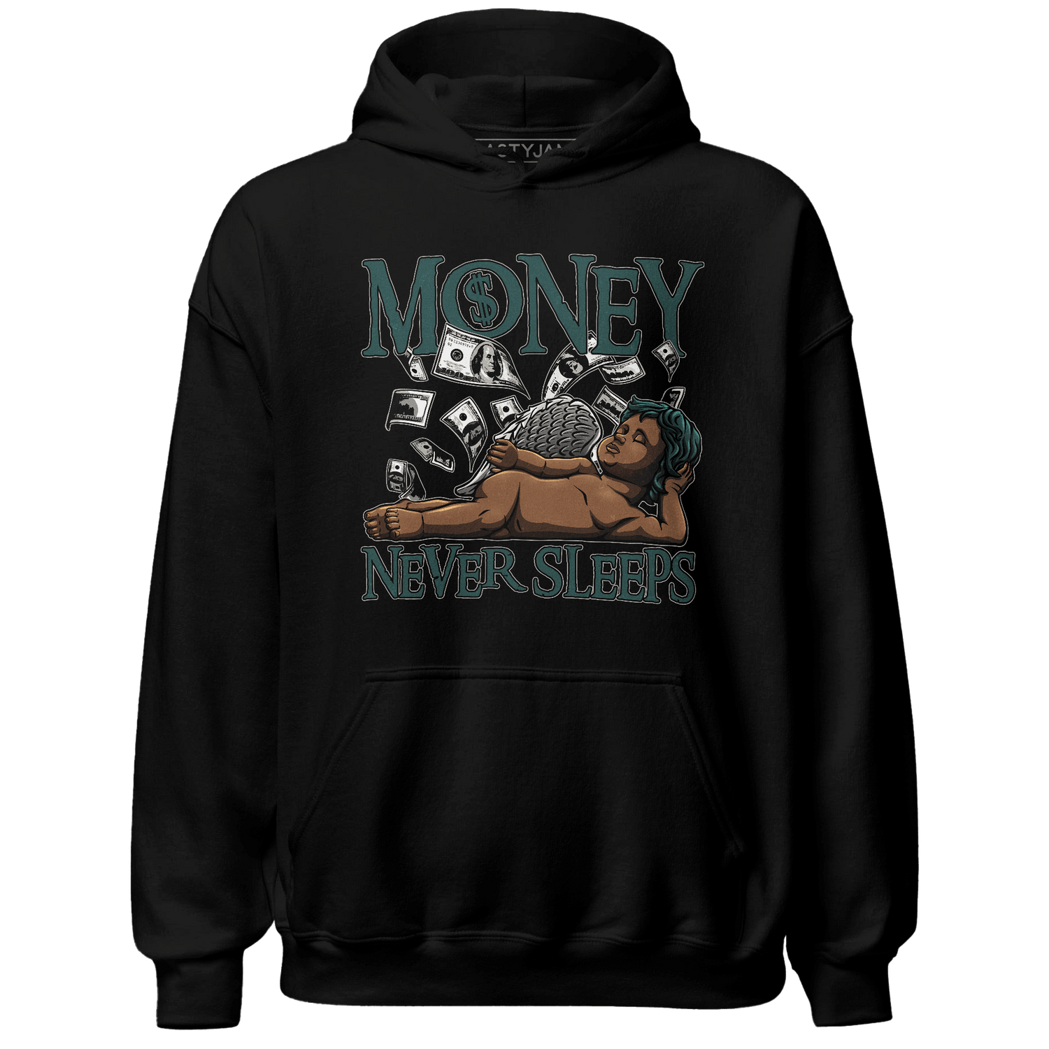 Oxidized Green 4s Hoodie Match Money Never Sleeps - NastyJamz