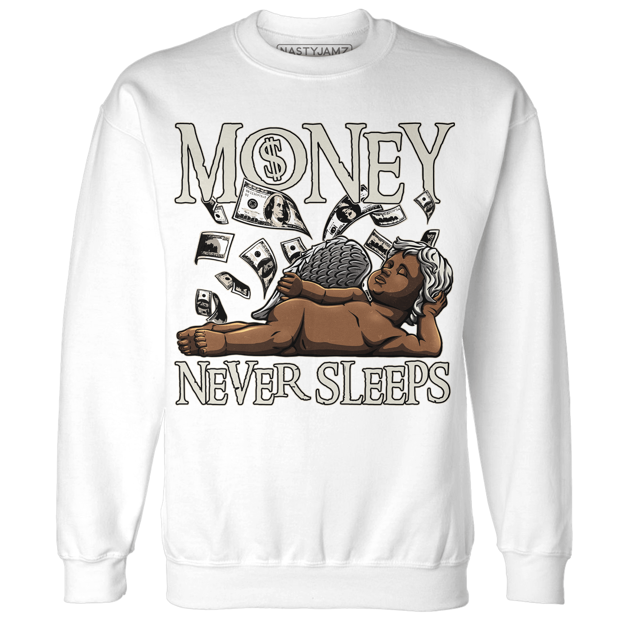 SE Sail 5s Sweatshirt Match Money Never Sleeps - NastyJamz