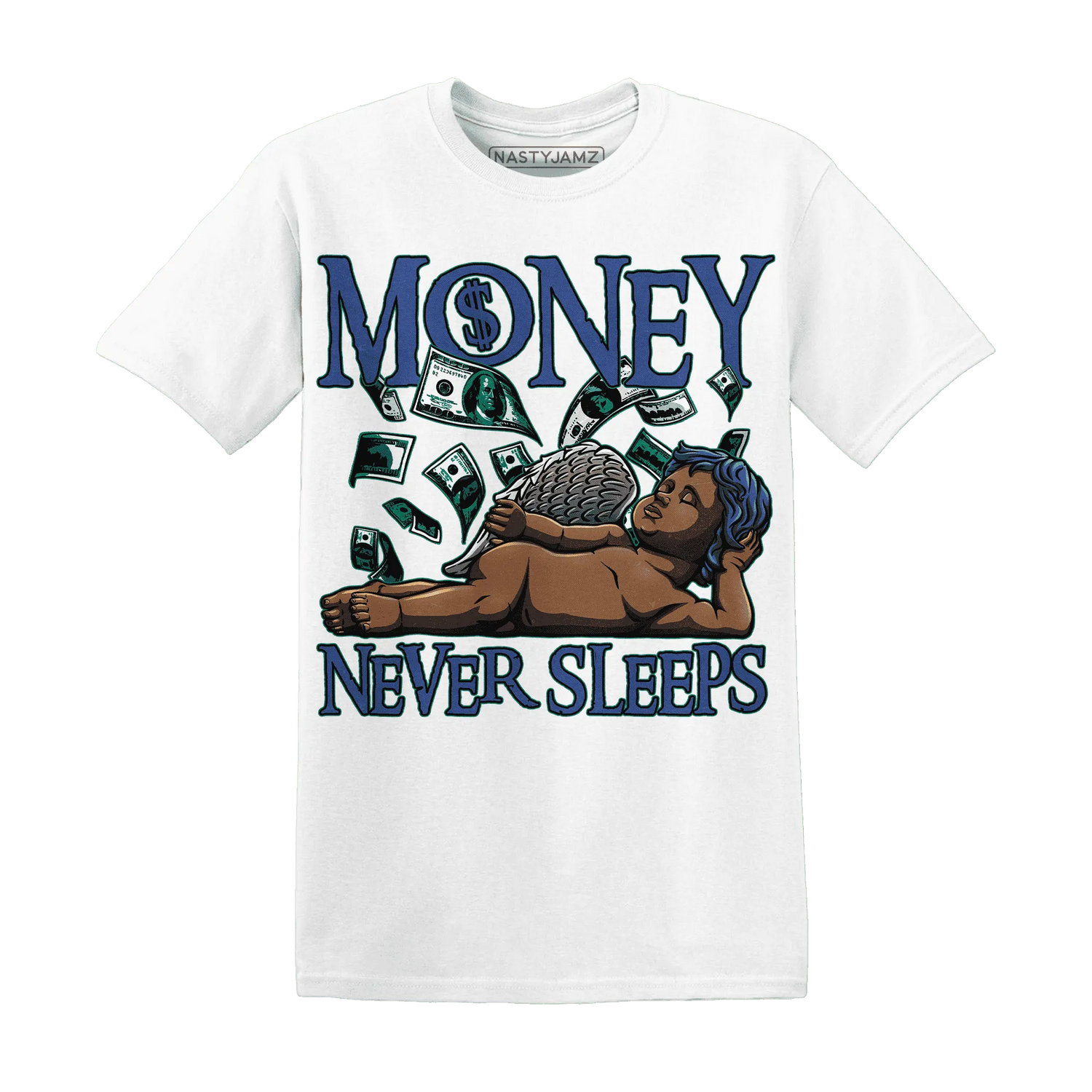 Dunk-Hyper-Royal-Malachite-NastyJamz-T-Shirt-Match-Money-Never-Sleeps