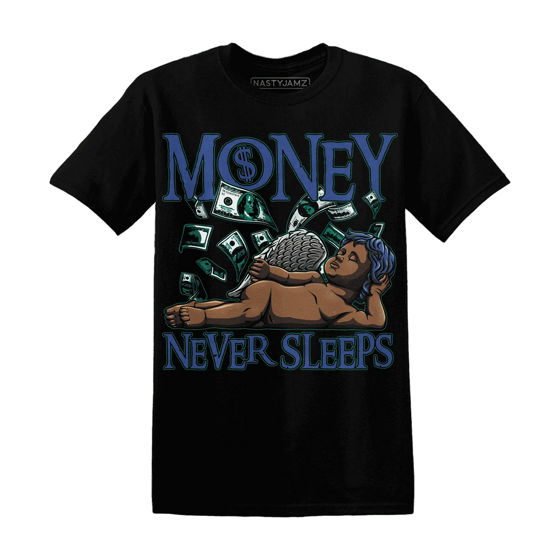 Dunk-Hyper-Royal-Malachite-NastyJamz-T-Shirt-Match-Money-Never-Sleeps