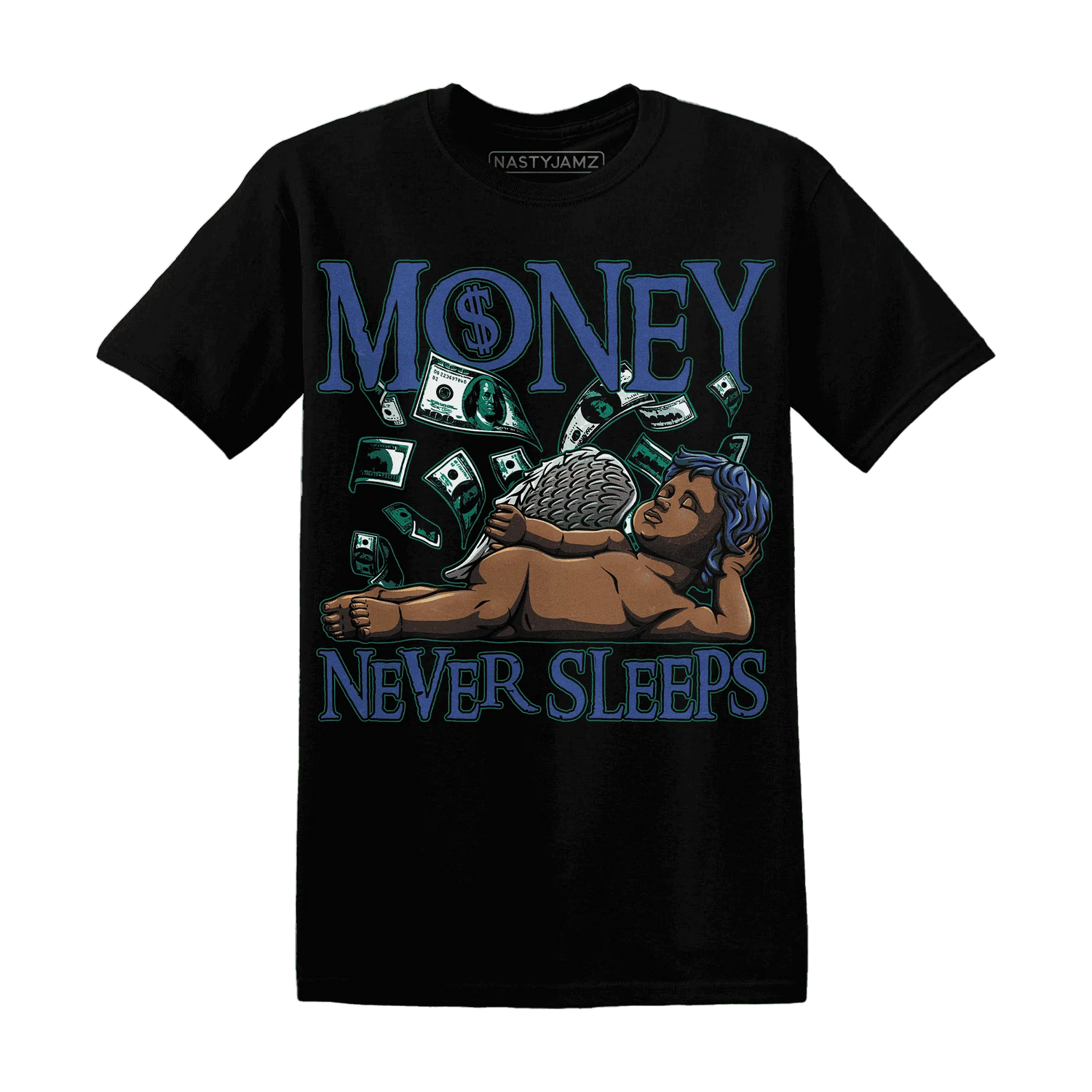 Dunk-Hyper-Royal-Malachite-NastyJamz-T-Shirt-Match-Money-Never-Sleeps