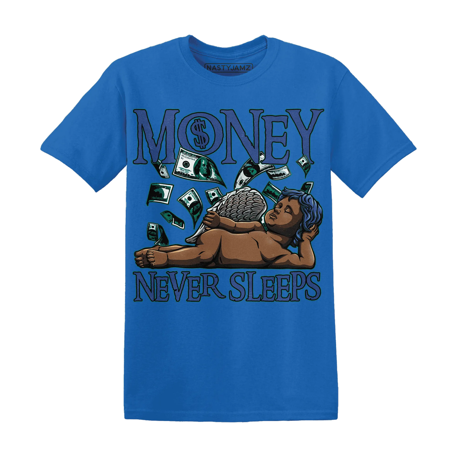 Dunk-Hyper-Royal-Malachite-NastyJamz-T-Shirt-Match-Money-Never-Sleeps