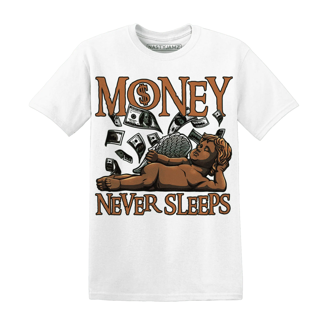 Dunk-Low-Ceramic-NastyJamz-T-Shirt-Match-Money-Never-Sleeps