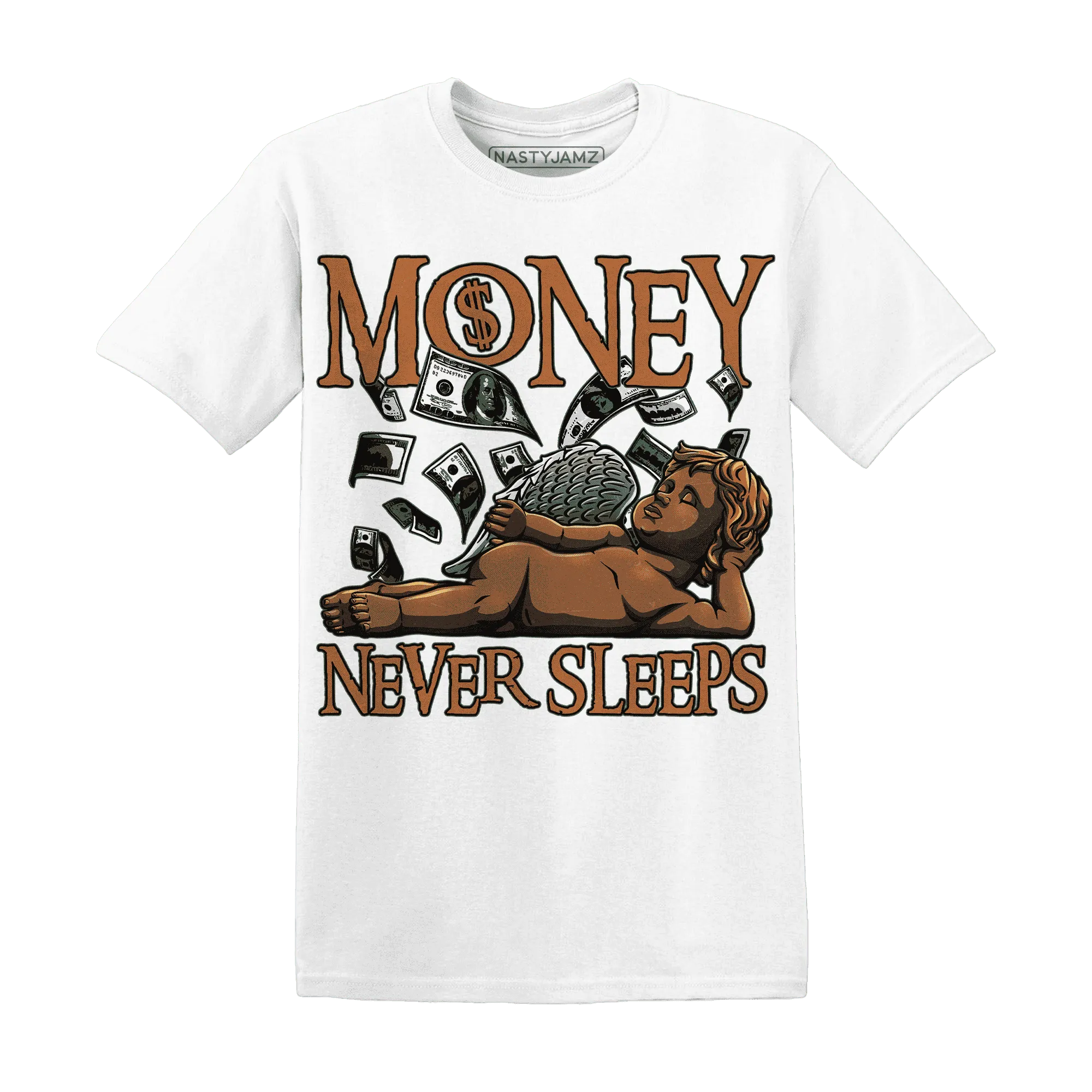 Dunk-Low-Ceramic-NastyJamz-T-Shirt-Match-Money-Never-Sleeps